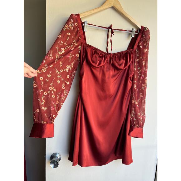 Danielle Bernstein by WEWOREWHAT Puff Sleeve Mini Dress Romantic Sz 14 NWT $99 - Picture 16 of 16